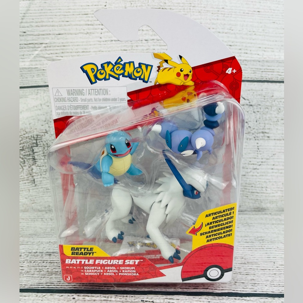 Pokemon Battle Figure Set W/ Squirtle Absol & Skorupi Figures NEW